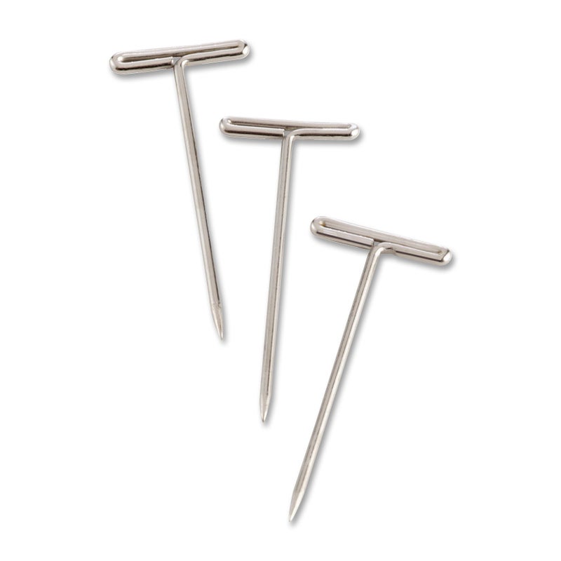 Business Source 32351 T-Pins, 9/16 in. Head Width, 2 in. Length, 100/BX, Silver - Image 3